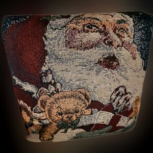 Christmas Santa Claus Tapestry Mini Foot Stool